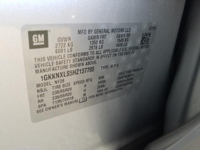 Photo 9 VIN: 1GKKNXLS5HZ137785 - GMC ACADIA DEN 