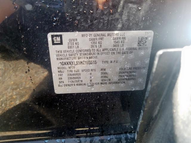 Photo 9 VIN: 1GKKNXLS5HZ189515 - GMC ACADIA DEN 