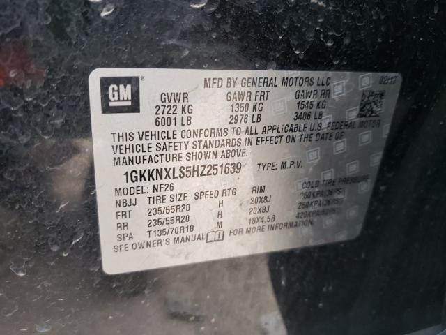 Photo 9 VIN: 1GKKNXLS5HZ251639 - GMC ACADIA DEN 