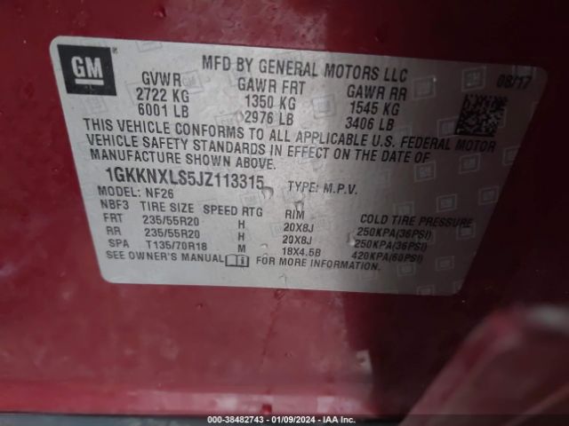 Photo 8 VIN: 1GKKNXLS5JZ113315 - GMC ACADIA 