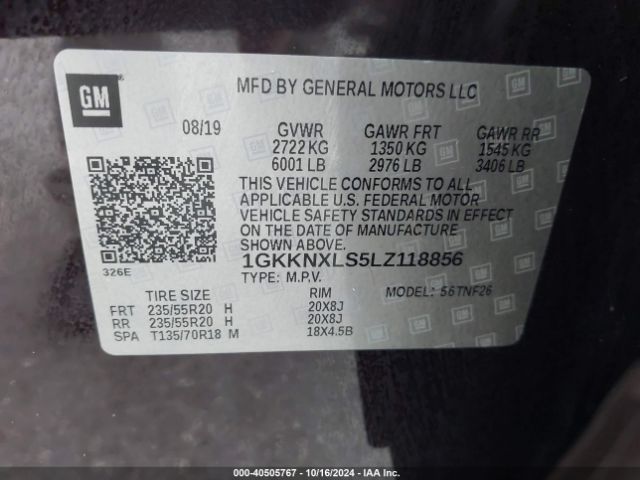 Photo 8 VIN: 1GKKNXLS5LZ118856 - GMC ACADIA 