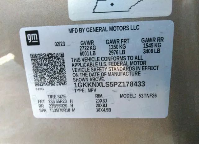 Photo 8 VIN: 1GKKNXLS5PZ178433 - GMC ACADIA 