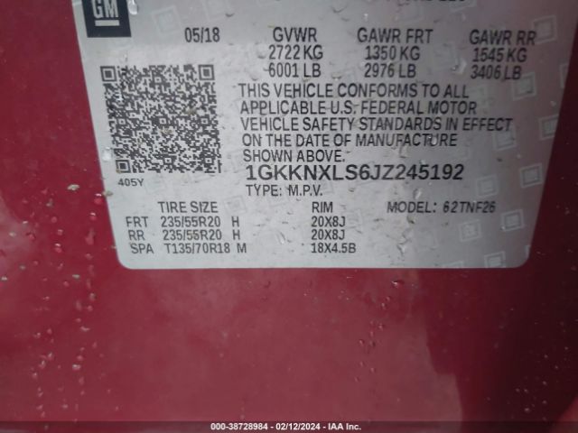 Photo 8 VIN: 1GKKNXLS6JZ245192 - GMC ACADIA 