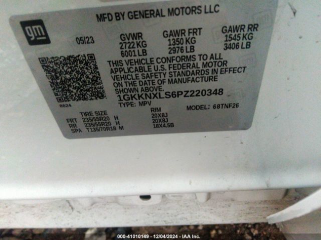 Photo 8 VIN: 1GKKNXLS6PZ220348 - GMC ACADIA 