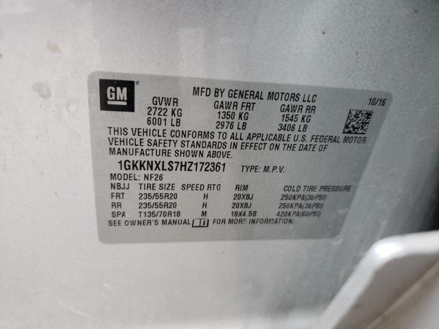 Photo 12 VIN: 1GKKNXLS7HZ172361 - GMC ACADIA DEN 