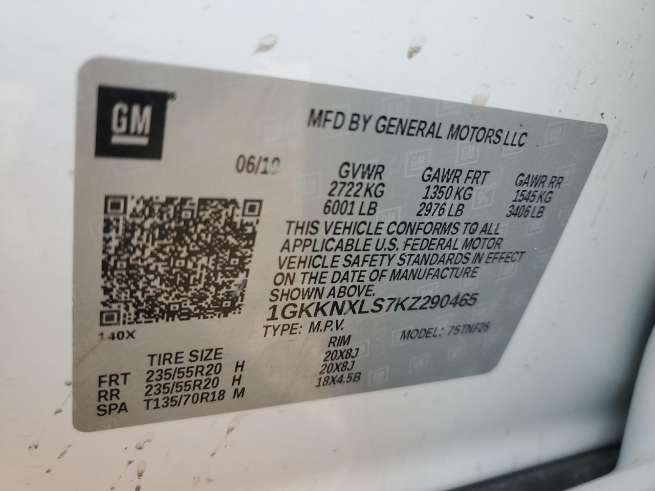 Photo 12 VIN: 1GKKNXLS7KZ290465 - GMC ACADIA 