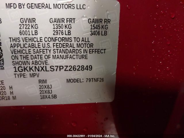 Photo 8 VIN: 1GKKNXLS7PZ262849 - GMC ACADIA 