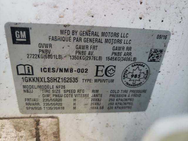 Photo 9 VIN: 1GKKNXLS8HZ162535 - GMC ACADIA DEN 