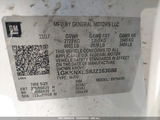 Photo 8 VIN: 1GKKNXLS8JZ163688 - GMC ACADIA 