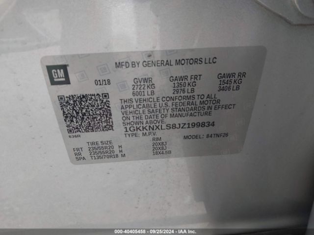 Photo 8 VIN: 1GKKNXLS8JZ199834 - GMC ACADIA 