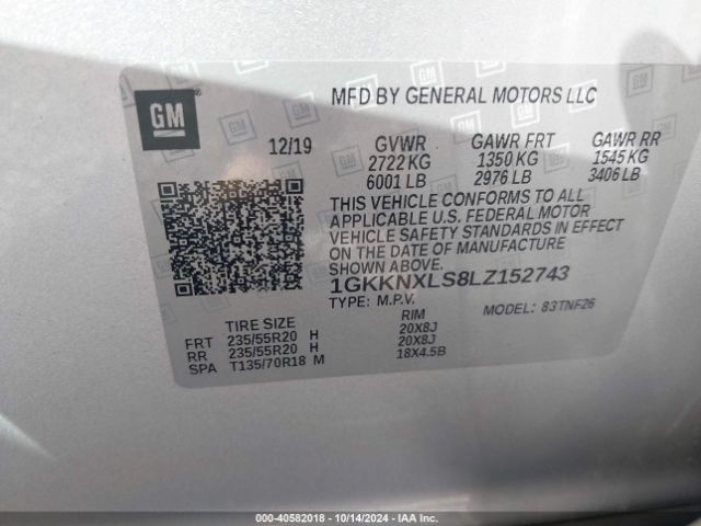 Photo 8 VIN: 1GKKNXLS8LZ152743 - GMC ACADIA 