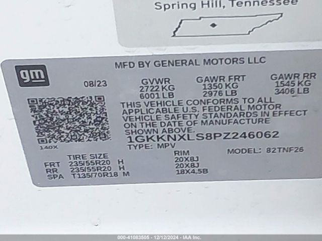 Photo 8 VIN: 1GKKNXLS8PZ246062 - GMC ACADIA 