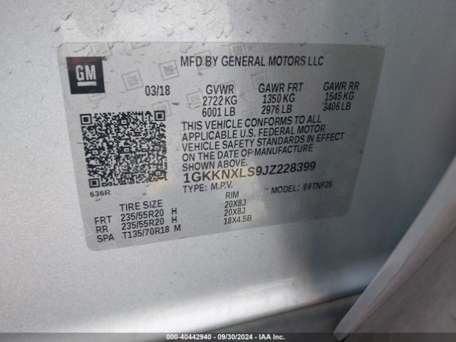 Photo 8 VIN: 1GKKNXLS9JZ228399 - GMC ACADIA 