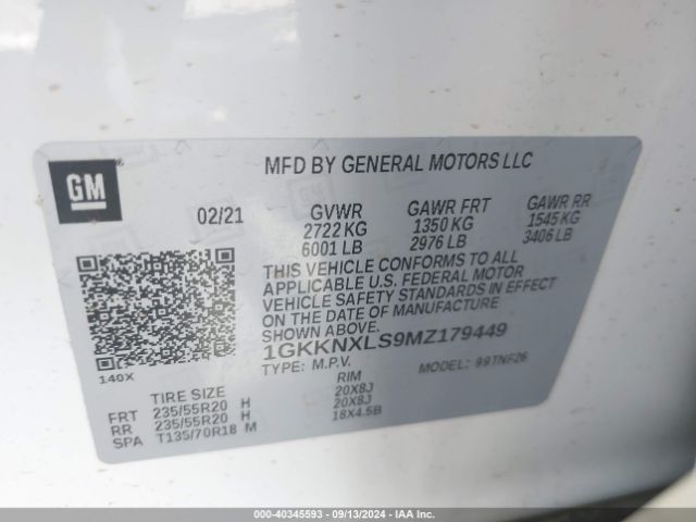 Photo 8 VIN: 1GKKNXLS9MZ179449 - GMC ACADIA 