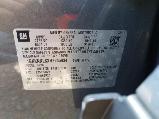 Photo 9 VIN: 1GKKNXLSXHZ245934 - GMC ACADIA DEN 