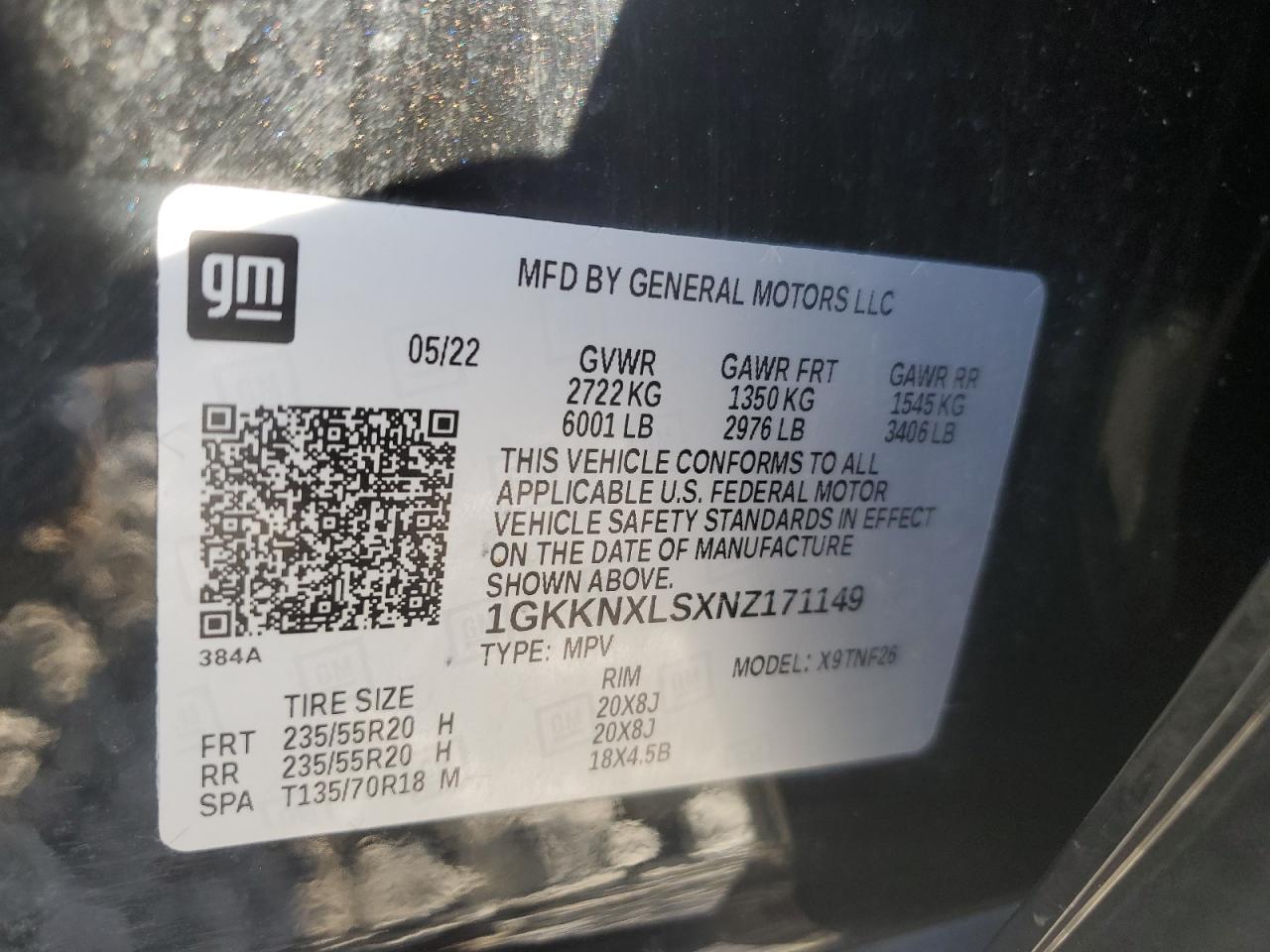 Photo 12 VIN: 1GKKNXLSXNZ171149 - GMC ACADIA 