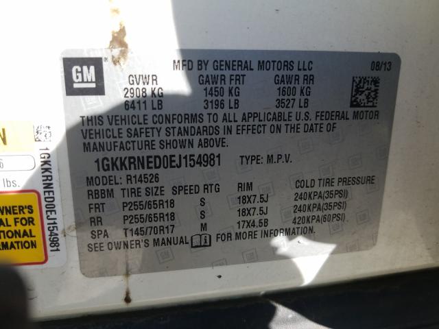 Photo 9 VIN: 1GKKRNED0EJ154981 - GMC ACADIA SLE 