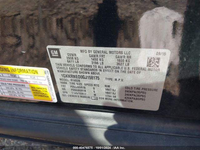 Photo 8 VIN: 1GKKRNED0GJ158175 - GMC ACADIA 