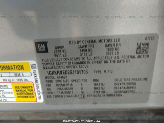 Photo 8 VIN: 1GKKRNED2GJ131706 - GMC ACADIA 