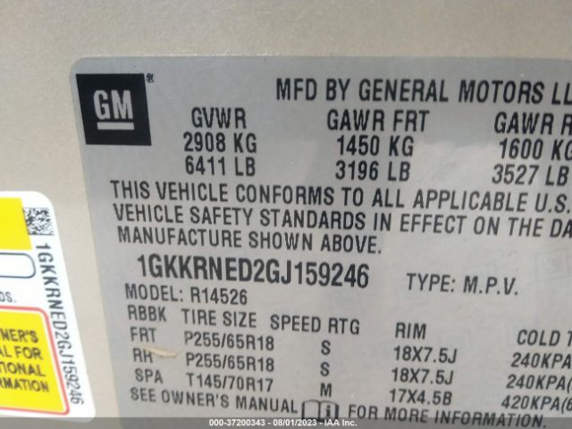 Photo 8 VIN: 1GKKRNED2GJ159246 - GMC ACADIA 