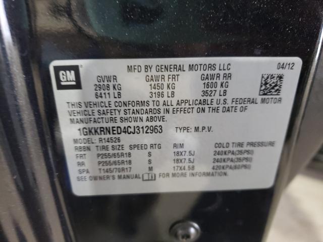 Photo 9 VIN: 1GKKRNED4CJ312963 - GMC ACADIA SLE 