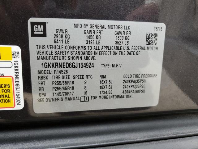 Photo 12 VIN: 1GKKRNED6GJ154924 - GMC ACADIA SLE 