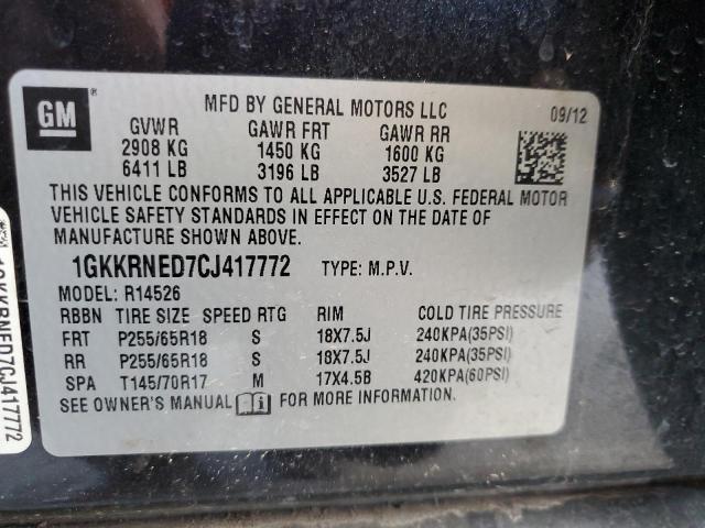 Photo 12 VIN: 1GKKRNED7CJ417772 - GMC ACADIA SLE 