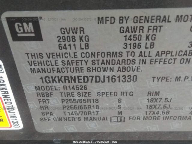 Photo 8 VIN: 1GKKRNED7DJ161330 - GMC ACADIA 