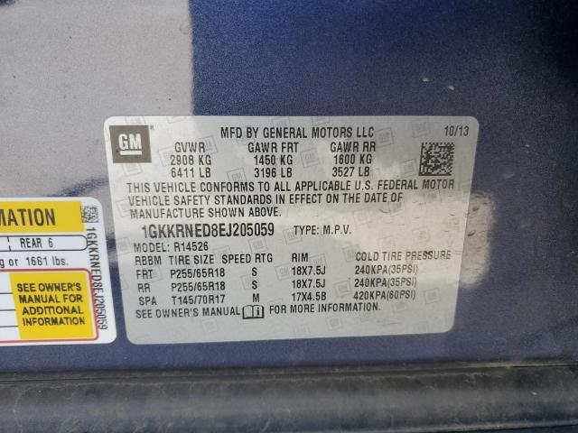 Photo 12 VIN: 1GKKRNED8EJ205059 - GMC ACADIA SLE 