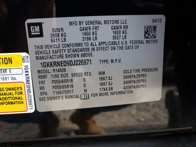 Photo 9 VIN: 1GKKRNED9DJ226971 - GMC ACADIA SLE 