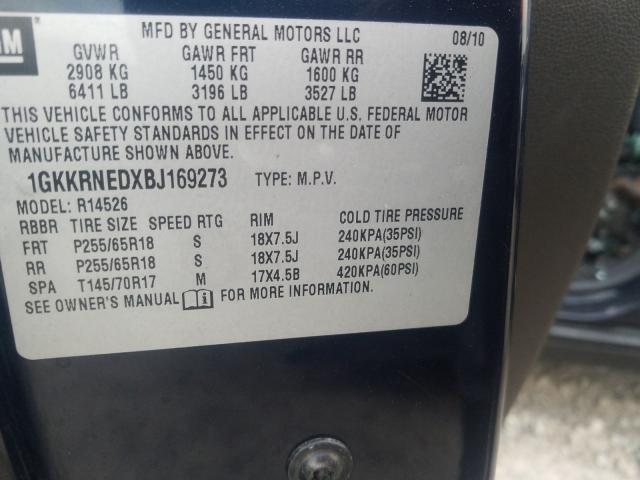 Photo 9 VIN: 1GKKRNEDXBJ169273 - GMC ACADIA SLE 