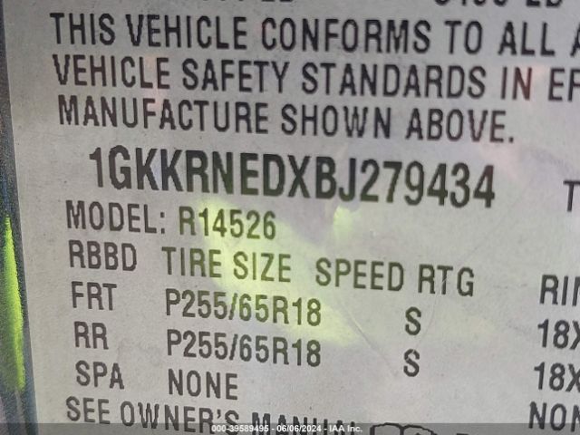 Photo 8 VIN: 1GKKRNEDXBJ279434 - GMC ACADIA 