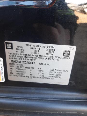 Photo 11 VIN: 1GKKRNEDXDJ128483 - GMC ACADIA SLE 