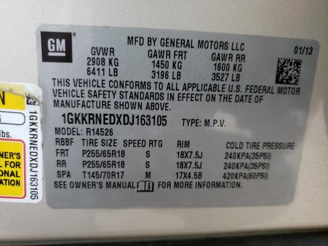 Photo 9 VIN: 1GKKRNEDXDJ163105 - GMC ACADIA SLE 