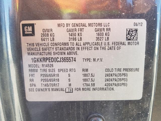 Photo 9 VIN: 1GKKRPED0CJ365574 - GMC ACADIA SLE 