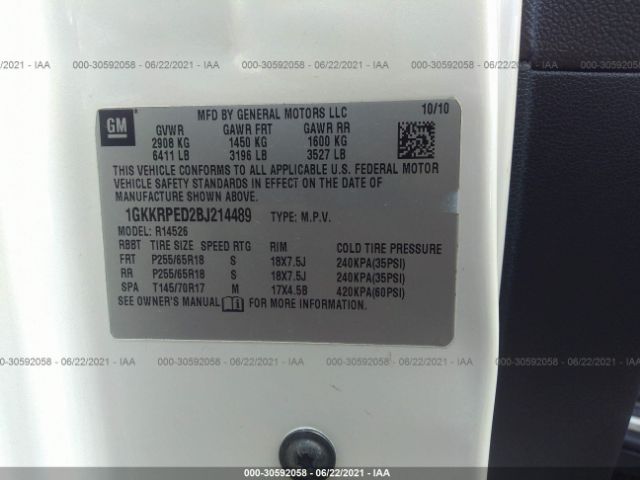 Photo 8 VIN: 1GKKRPED2BJ214489 - GMC ACADIA 