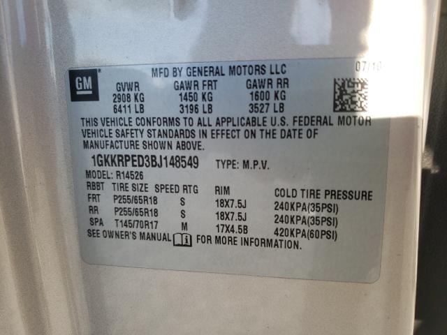 Photo 9 VIN: 1GKKRPED3BJ148549 - GMC ACADIA SLE 