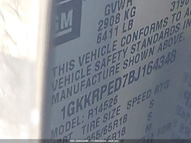 Photo 8 VIN: 1GKKRPED7BJ164348 - GMC ACADIA 