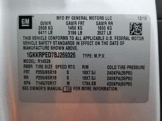 Photo 12 VIN: 1GKKRPED7BJ269326 - GMC ACADIA 