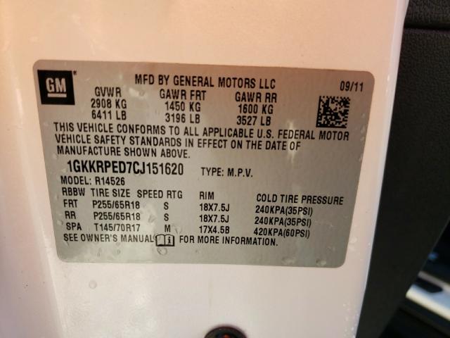 Photo 9 VIN: 1GKKRPED7CJ151620 - GMC ACADIA SLE 