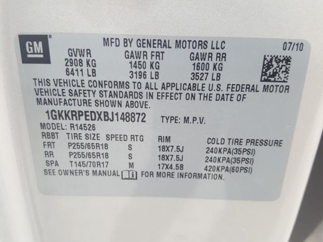 Photo 9 VIN: 1GKKRPEDXBJ148872 - GMC ACADIA SLE 