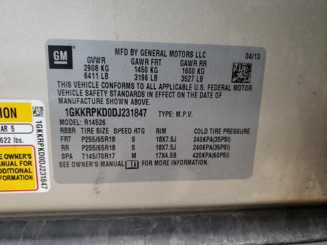 Photo 9 VIN: 1GKKRPKD0DJ231847 - GMC ACADIA SLE 