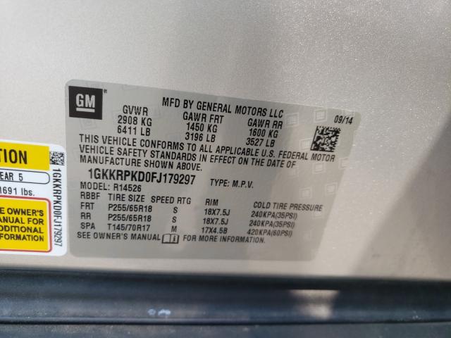 Photo 9 VIN: 1GKKRPKD0FJ179297 - GMC ACADIA SLE 