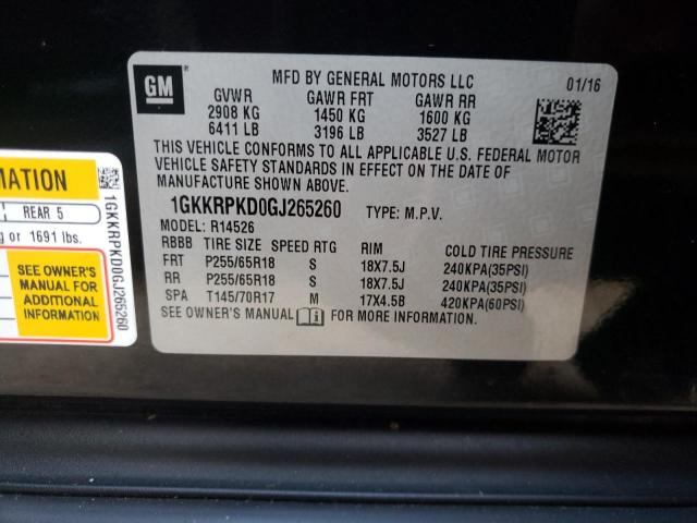 Photo 9 VIN: 1GKKRPKD0GJ265260 - GMC ACADIA SLE 