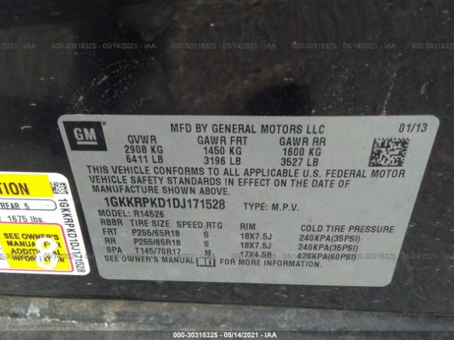 Photo 8 VIN: 1GKKRPKD1DJ171528 - GMC ACADIA 