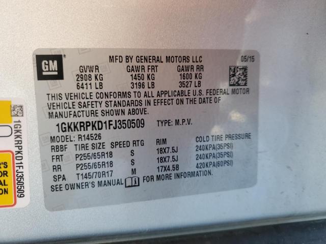 Photo 12 VIN: 1GKKRPKD1FJ350509 - GMC ACADIA SLE 