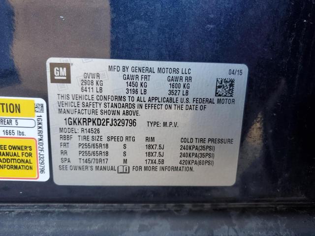 Photo 12 VIN: 1GKKRPKD2FJ329796 - GMC ACADIA SLE 