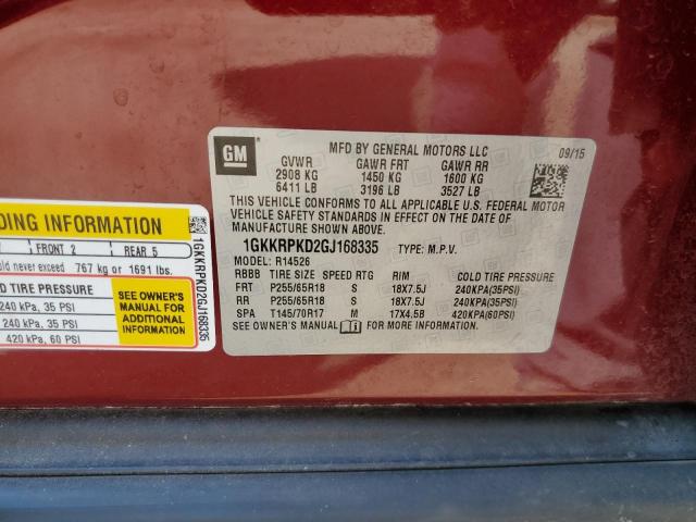 Photo 12 VIN: 1GKKRPKD2GJ168335 - GMC ACADIA SLE 