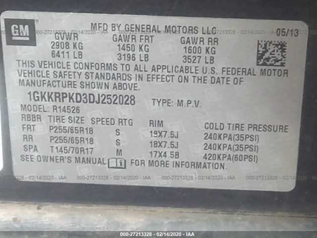 Photo 8 VIN: 1GKKRPKD3DJ252028 - GMC ACADIA 