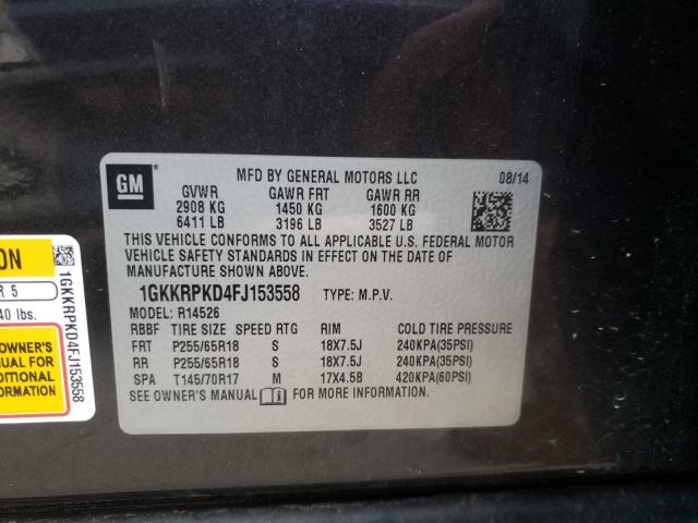 Photo 9 VIN: 1GKKRPKD4FJ153558 - GMC ACADIA SLE 